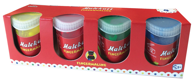 Fingermaling beger Malekatt 4 stk